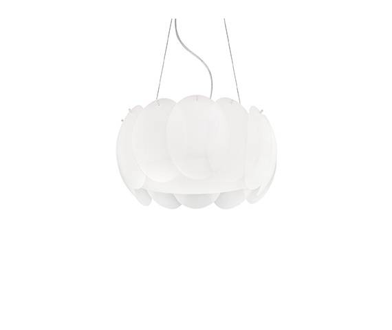 Lampa wisząca Ovalino SP5 074139 Ideal Lux biała oprawa w stylu design