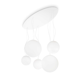 Lampa wisząca Mapa Bianco SP5 043562 Ideal Lux dekoracyjna oprawa w kolorze białym