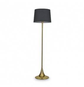 Lampa podłogowa London PT1 110257 Ideal Lux czarno-mosiężna oprawa w nowoczesnym stylu