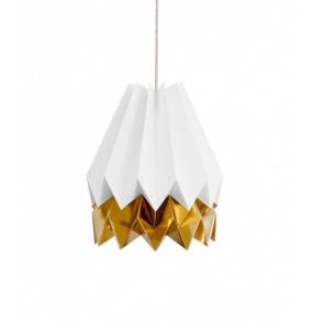 Lampa wisząca Stripe Polar White/Warm Gold Orikomi biało-złota oprawa w dekoracyjnym stylu