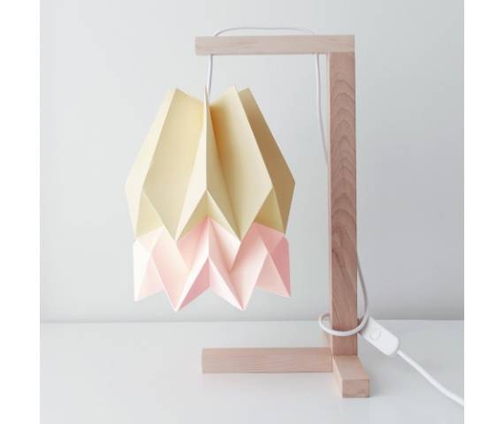 Lampa stołowa Table Pale Yellow/Pastel Pink Orikomi żółto-różowa oprawa w minimalistycznym stylu