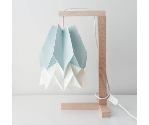 Lampa stołowa Table Mint Blue/Polar White Orikomi niebiesko-biała oprawa w minimalistycznym stylu
