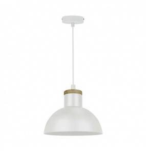 Lampa wisząca Jose P15079-D22 oprawa w kolorze białym z elementami drewna ZUMA LINE