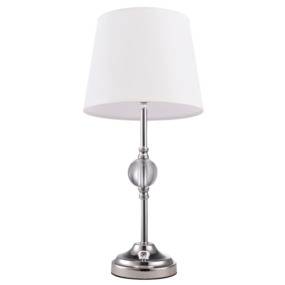 Lampa stołowa Monaco T01230CH-WH COSMOLight biała oprawa w stylu kryształowym