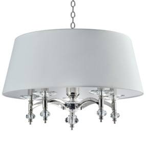 Lampa wisząca Verona P05377WH NI COSMOLight biała oprawa w stylu kryształowym