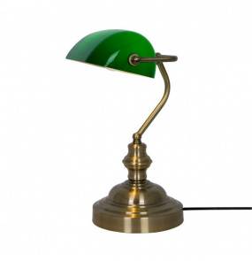 Lampa stołowa Edes T110810 oprawa w kolorze srebrnym z zielonym kloszem ZUMA LINE
