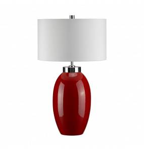 Lampa stołowa Victor Red Small Elstead Lighting nowoczesna oprawa w kolorze czerwono-białym