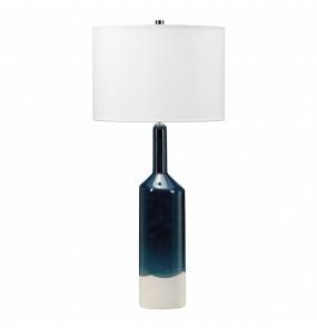 Lampa stołowa Bayswater Elstead Lighting minimalistyczna oprawa w kolorze granatowo-białym