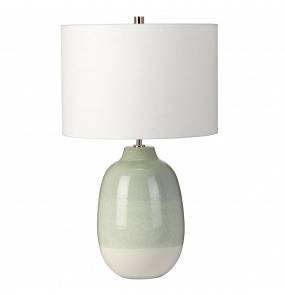 Lampa stołowa Chelsfield Elstead Lighting zielono-biała oprawa w nowoczesnym stylu
