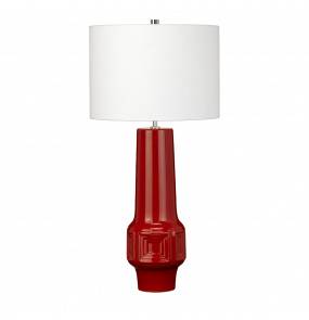 Lampa stołowa Muswell Elstead Lighting czerwona oprawa w stylu retro