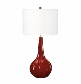 Lampa stołowa Upton Elstead Lighting czerwona oprawa w nowoczesnym stylu