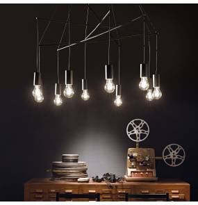 Żyrandol Pop SP10 158860 Ideal Lux oprawa wisząca w kolorze czarnym