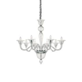 Żyrandol Brigitta SP8 199382 Ideal Lux klasyczna oprawa w kolorze  transparentnym