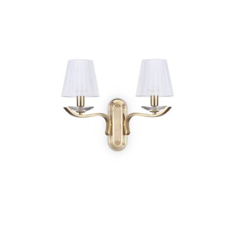 Kinkiet Pegaso AP2 197708 Ideal Lux klasyczna oprawa ścienna w kolorze złotym