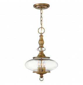 Lampa wisząca Wexley HK-WEXLEY-3P-HB Hinkley mosiężna oprawa w dekoracyjnym stylu