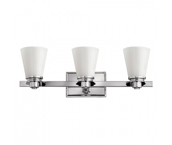 Kinkiet łazienkowy Avon HK/AVON3 BATH Hinkley potrójna oprawa ścienna w kolorze chromu