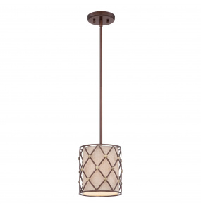 Lampa wisząca Brown Lattice QZ/BROWNLATT/P/S Quoizel miedziana oprawa w dekoracyjnym stylu