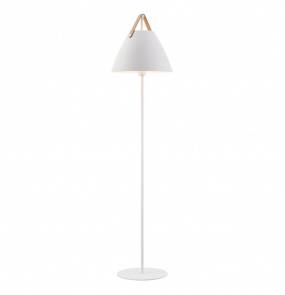 Lampa podłogowa STRAP 46234001 oprawa w kolorze białym ze skórzanymi elementami NORDLUX