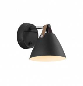 Kinkiet STRAP 84291003 oprawa w kolorze czarnym ze skórzanymi elementami NORDLUX