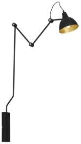 Lampa ścienna AIDA WALL LONG 843C1 designerska oprawa w kolorze czarnym i złotym ALDEX