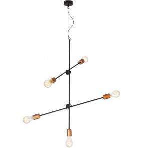 Lampa wisząca Sticks 6270 Nowodvorski Lighting czarno-miedziana wieloramienna oprawa wisząca