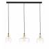 Lampa wisząca Longis 3 Gold 10875305 KASPA potrójna listwa ze szklanymi kloszami