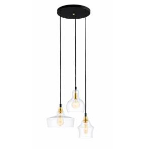 Lampa wisząca Longis 3 Gold 10877305 KASPA czarno-złota oprawa w nowoczesnym stylu