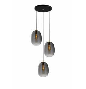 Lampa wisząca Onyx 3 10892308 KASPA potrójna oprawa w kolorze czarnym