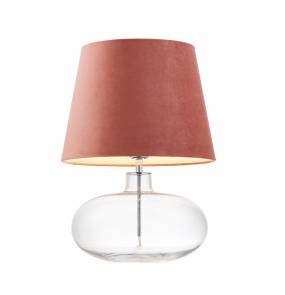 Lampa stołowa Sawa Velvet 41012116 KASPA transparentna oprawa z różowym abażurem