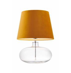 Lampa stołowa Sawa Velvet 41013105 KASPA transparentna oprawa z złotym abażurem