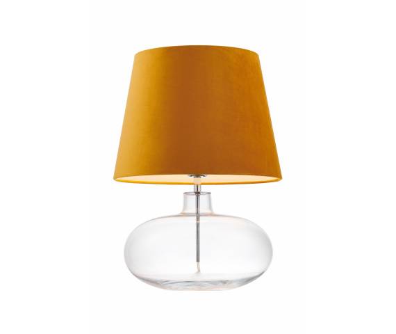 Lampa stołowa Sawa Velvet 41013105 KASPA transparentna oprawa z złotym abażurem