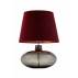 Lampa stołowa Sawa Velvet 41016111 KASPA dymiona oprawa z bordowym abażurem