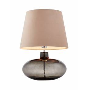 Lampa stołowa Sawa Velvet 41018107 KASPA dymiona oprawa z beżowym abażurem