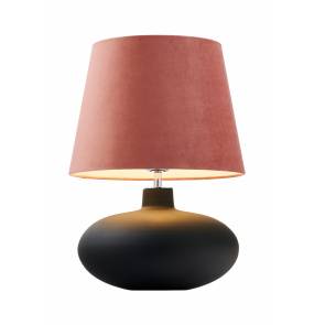 Lampa stołowa Sawa Velvet 41020116 KASPA grafitowa oprawa z różowym abażurem