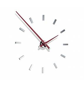 Zegar ścienny TACÓN L TAL012R w kolorze chromu i czerwieni NOMON
