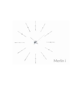 Zegar ścienny MERLIN I MEI012 w kolorze chromu i stali NOMON