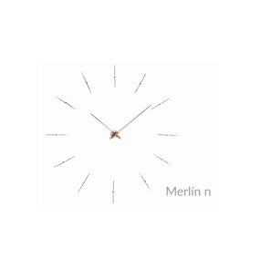 Zegar ścienny MERLIN N MENG12 w kolorze drewna orzechowego i chromu NOMON