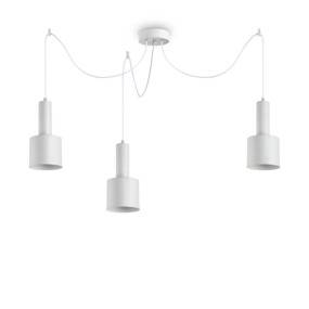 Lampa wisząca potrójna Holly SP3 231587 Ideal Lux loftowa biała lampa zwieszana