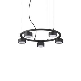 Lampa wisząca Minor Round SP5 235516 Ideal Lux minimalistyczna czarna lampa wisząca