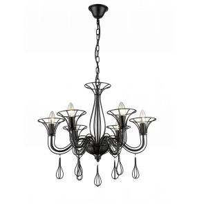 Żyrandol Tarragona LP-6756/6P Light Prestige elegancki żyrandol w kolorze czarnym