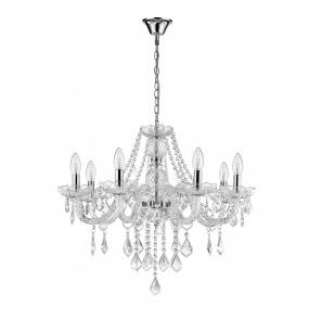 Żyrandol Cristallo 8 LP-2940/8P Light Prestige transparentna oprawa w eleganckim stylu