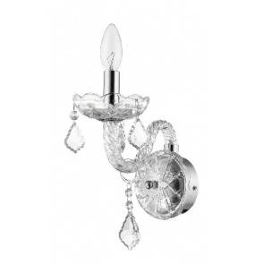 Kinkiet Cristallo LP-2940/1W Light Prestige transparentna lampa ścienna w eleganckim stylu