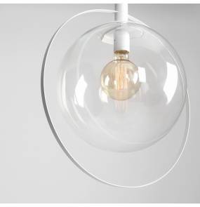 Lampa wisząca Aura 1065G Aldex biała oprawa z transparentnym kloszem