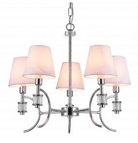 Lampa wisząca LIVERPOOL P05100CH-WH COSMOLight chromowa oprawa w stylu klasycznym