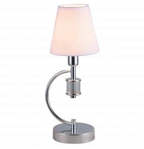 Lampa stołowa LIVERPOOL T01193CH-WH COSMOLight chromowa oprawa w stylu klasycznym