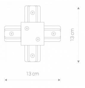 PROFILE RECESSED X-CONNECTOR Łącznik krzyżowy wpuszczany WP czarny 1F 8837 Nowodvorski Lighting