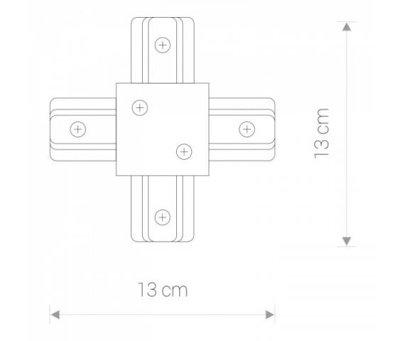 PROFILE RECESSED X-CONNECTOR Łącznik krzyżowy wpuszczany WP czarny 1F 8837 Nowodvorski Lighting