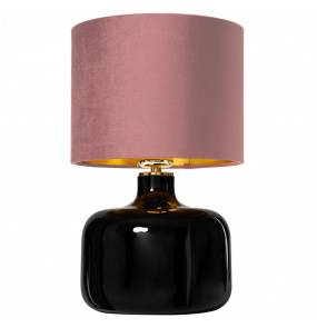 Lampa stołowa LORA 41052116 Kaspa oprawa czarna / abażur różowy