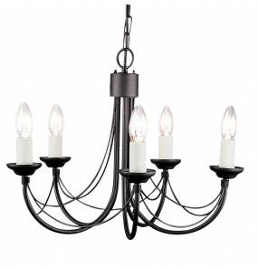 Żyrandol Carisbrooke CB5 BLK Elstead Lighting czarna oprawa w dekoracyjnym stylu