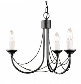 Lampa wisząca Carisbrooke CB3 BLK Elstead Lighting czarna oprawa w dekoracyjnym stylu